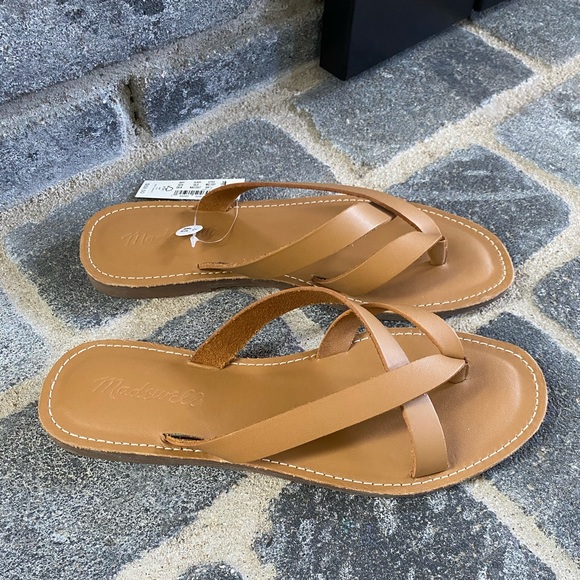 Madewell Leather Camel Boardwalk Sandals Size 6/NWT - Picture 5 of 8